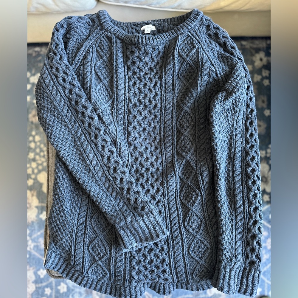 L.L. Bean Black Cable Knit Sweater
